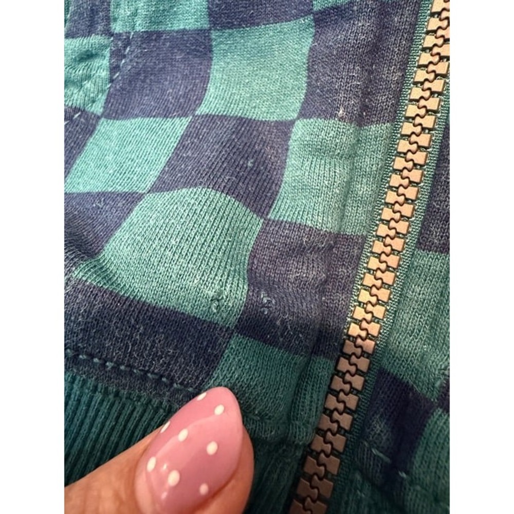 Hanna Andersson 2T Boys Faux Shearling French Terry Hoodie Checkerboard - Picture 3 of 6